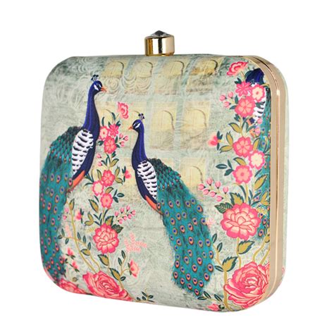 Peacock Printed Clutch – Artklim