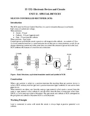 EDC(U1) - Electronic Devices and Circuits Lecture Notes - Electronic ...