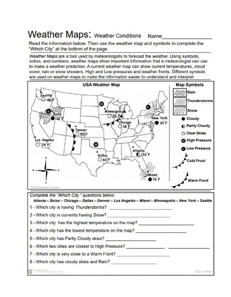 Weather Map online exercise for - Worksheets Library