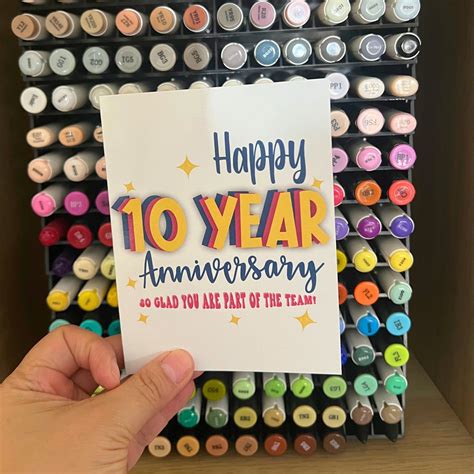 Happy 10 Year Anniversary - Work Anniversary Card - Appreciation ...