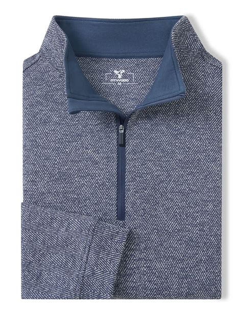 DTWOOO | Herringbone Performance Golf Quarter Zip For Men-Navy | Men's ...