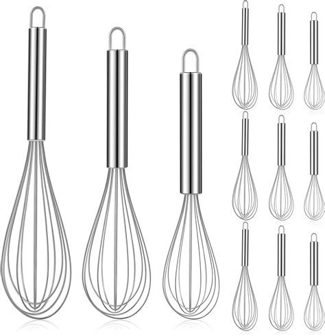 Amazon.com: Domensi 12 Pcs Stainless Steel Whisks Bulk 8 Inch, 10 Inch ...