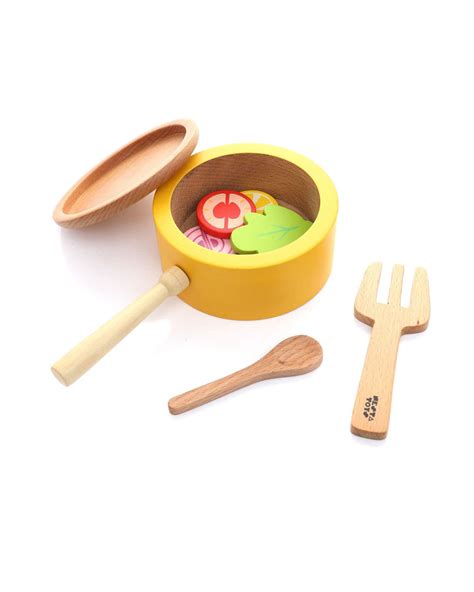 Nesta Toys Kitchen Play Set Beech Wood Cooking Set 9 Pcs-Pretend & Play ...