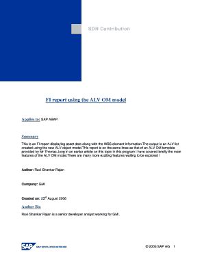 Fillable Online FI report using the ALV OM model Fax Email Print ...