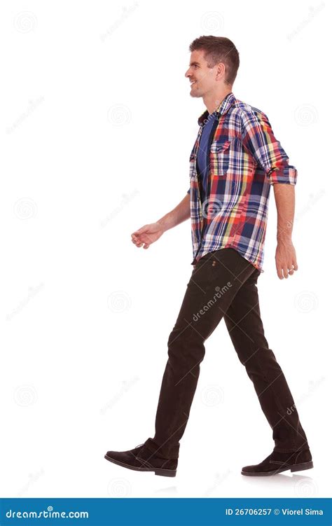 Person Walking White Background Side View