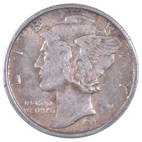 Unc BU MS 1943-D US Mercury 90% Silver Dime Coin Collection Lot Set ...