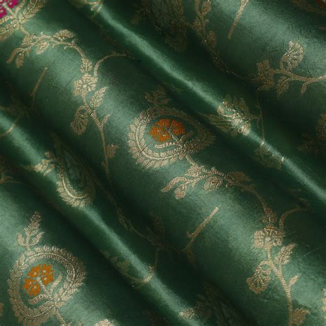 Green Color Brocade Fabric – KC Creations