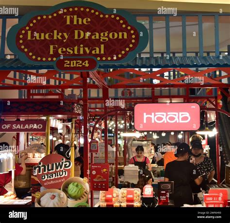 Lucky dragon festival signage at Silom Complex shopping mall, Bangkok ...