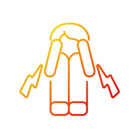 Panic attack gradient linear vector icon. Mental disorder. Stressful ...