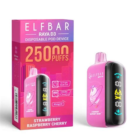 Elf Bar Raya D3 Vape - Strawberry Raspberry Cherry – VapeBro