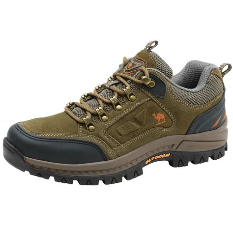 CAMEL CROWN Men's Hiking Shoes Breathable Non-Slip Sneakers Leather Low ...