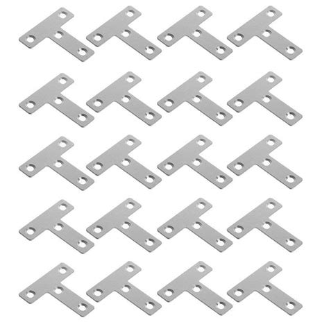 MroMax 10Pcs 4 Holes Angle Plate Corner Brace Flat T Bracket Connector ...