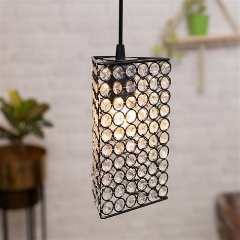 Buy HOMESAKE Contemporary Decor Black Crystal Pendant Light from ...