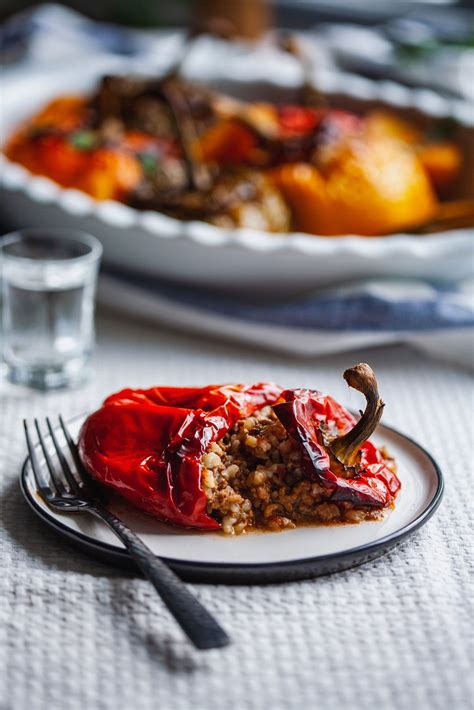 Greek Stuffed Peppers (Yemista) | Olive & Mango