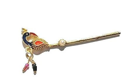 Buy Brass Mart Beautiful Peacock with Gold Color Morpankh bansuri for ...