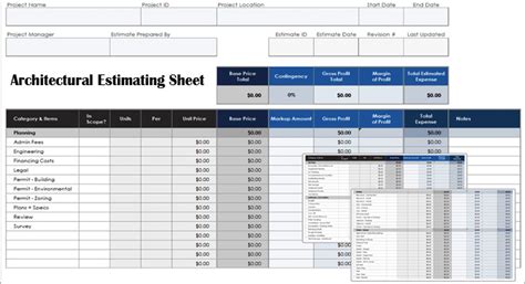 construction cost estimating sheets | civil engineering sheet