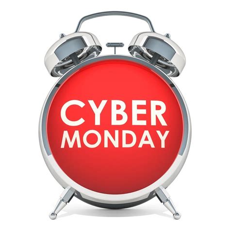 Cyber monday concept with alarm clock 3d rendering | Premium Photo