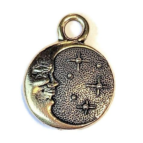 Buy Antique Gold Tierracast® Crescent Moon Face Charm Online in India ...
