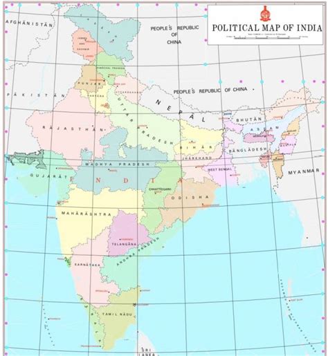 Political map of 'New India' with the Union Territories of J&K and Ladakh
