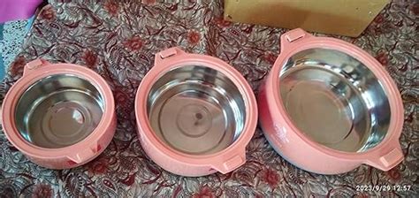 Buy Milton Divine Jr Inner Stainless Steel Casserole (Set of 3, 430 ml ...