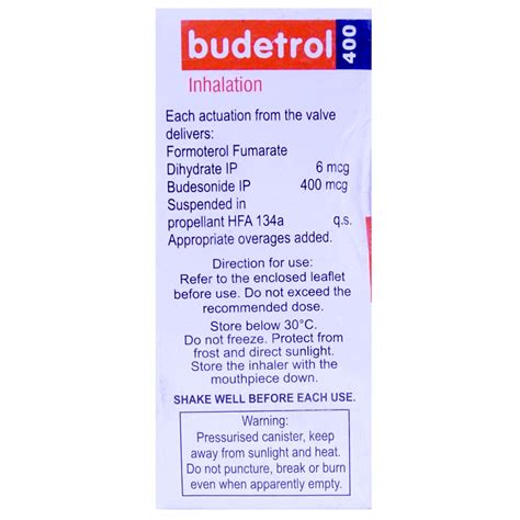 Budetrol 400 Inhaler 120 mdi Price, Uses, Side Effects, Composition ...