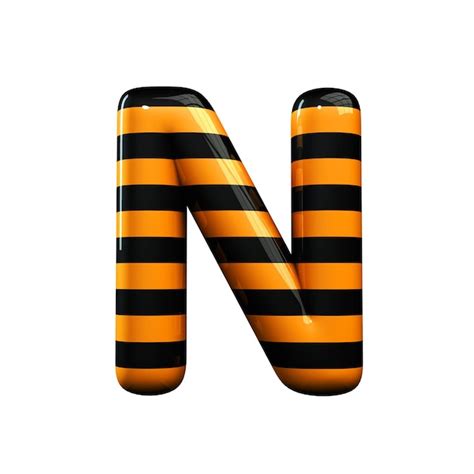 Orange and black striped hallowen letter n | Premium Photo