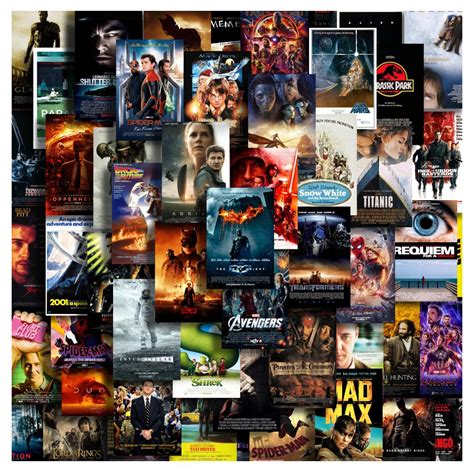 Moment Prints Set of 63 Pcs Hollywood Movie Posters Wall Collage Kit ...