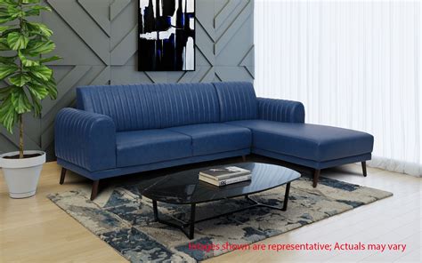 Hampton Sectional Sofa 3-Seater Sofa + Chaise Section - Premium Fabric ...