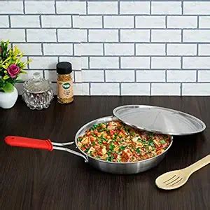 Femora Tri-ply Frying Pan 24 cm Capacity 1.8 L with Silicone Handle ...