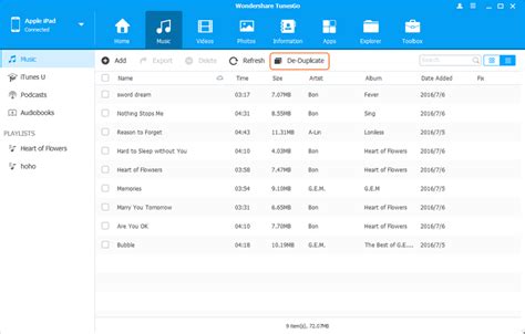 Comment supprimer des chansons en double sur iPad