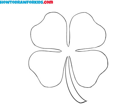 How to Draw a Four-Leaf Clover - Easy Drawing Tutorial For Kids