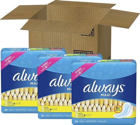Always Maxi Feminine Pads Size 1 Regular Absorbency Multipack with ...