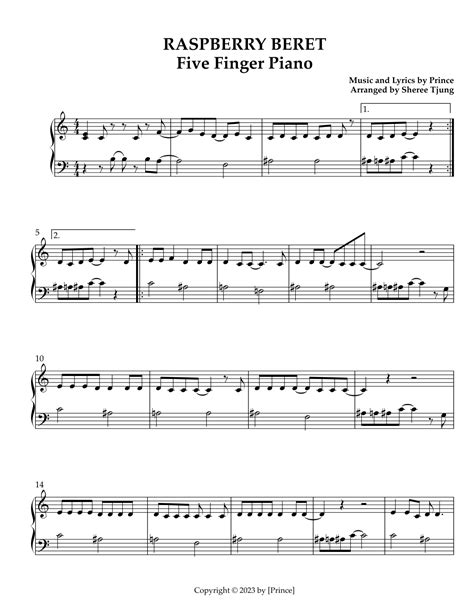 Raspberry Beret (arr. Sheree Tjung) by Prince Sheet Music for ...