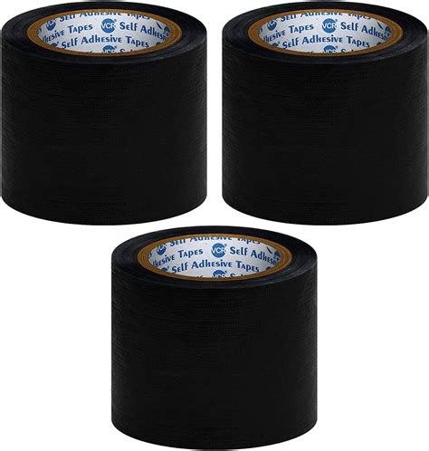 VCR Black Duct Tape - 18 Meters in Length 96mm / 4" Width - 3 Rolls Per ...