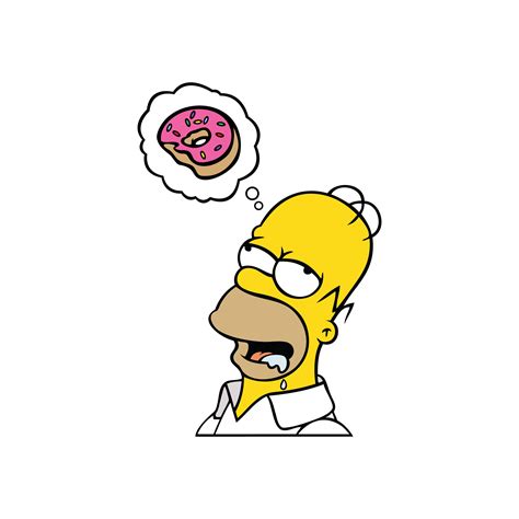 Homer 1 The Simpsons donut drooling drool Digital | Etsy