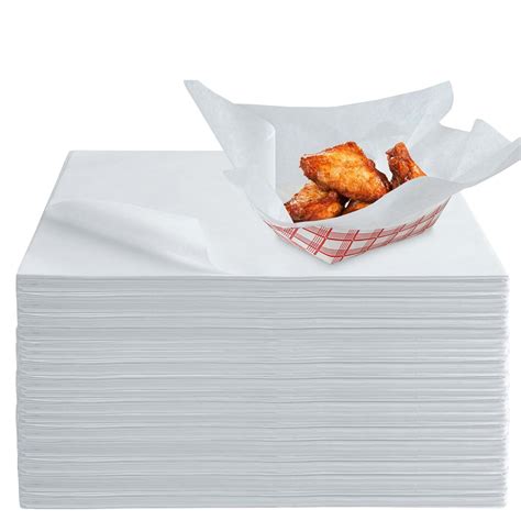 Stock Your Home 250 Count 12x12 White Wax Paper Sheets for Food ...