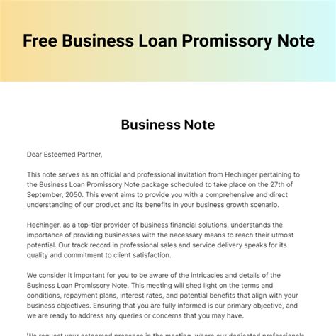 Free Promissory Note for Hospital Bill Template to Edit Online