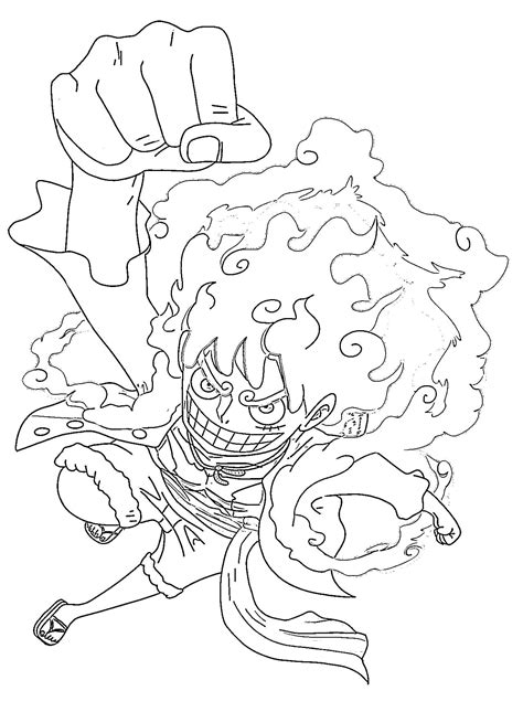 Gear 5 Luffy Coloring Page