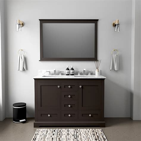 Lexora Dukes 48-in Espresso Undermount Double Sink Bathroom Vanity with ...