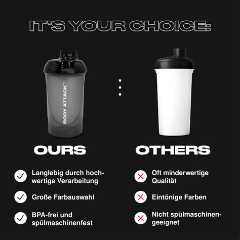 Protein Shaker mit Sieb | Body Attack