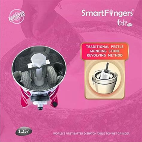 SMARTFINGERS Comfort Plus Mini Table Top Wet Grinder 230V 50hz, 1.25 ...