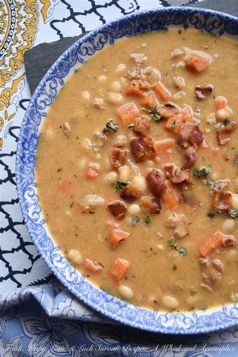 Bacon, Beer, & Dried Navy Bean Soup