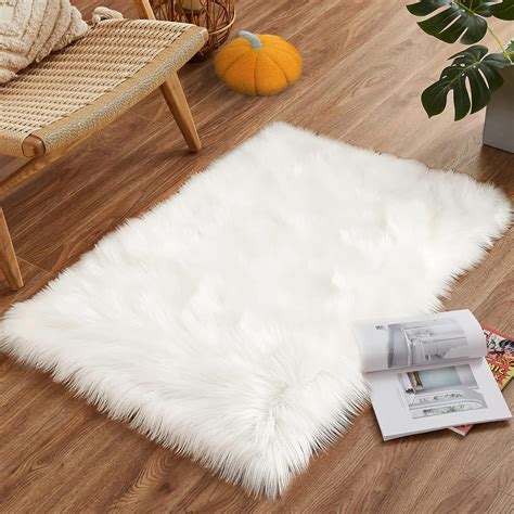 Buy CottonFry Faux Sheepskin Fur Area Rugs Round Fur Throw Rug Floor ...