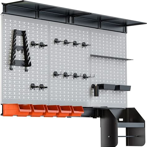Buy TORACK Pegboard Wall Organizer 4 ft. Garage Metal Utility Tool ...