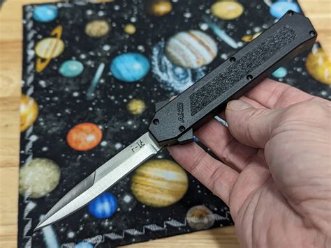 BLACK S/E AKC ITALY F-16 DUAL ACTION OTF KNIFE – LIGHTNING OTF KNIVES