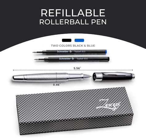 Buy ZenZoi Elegant Black & Chrome Pen Set W/Fine Point Rollerball Ink ...