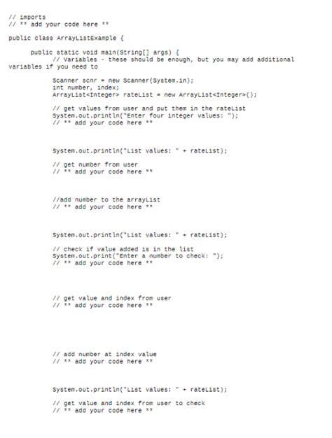 Image result for ArrayList Sample Code