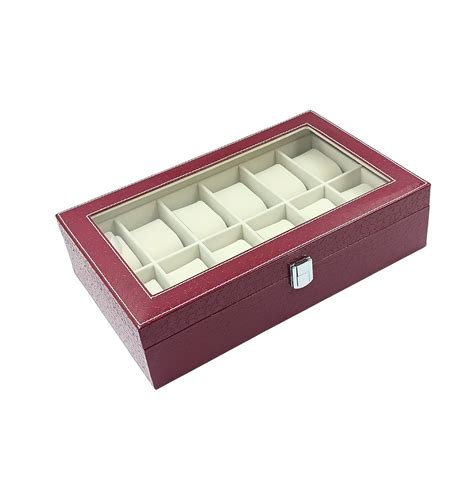 NESTED AURA ™ 12-Slot Watch Box Organizer, Elegant Faux Leather,Large ...