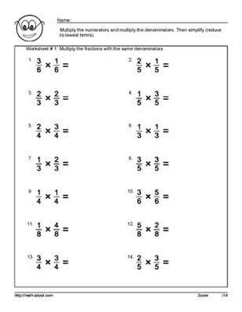 Image result for Common Fractions Worksheets