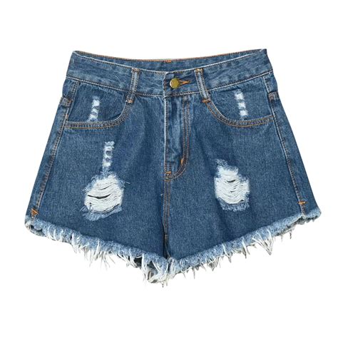 AherBiu Plus Size Jean Shorts for Women Frayed High Waisted Ripped ...